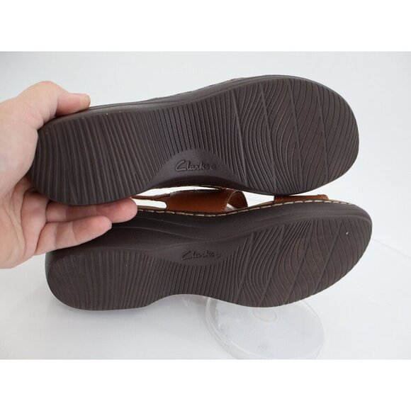 Clarks Merliah Bonita Sandal Women's Size 9 Narrow Brown Strappy Low Wedge - Picture 8 of 13